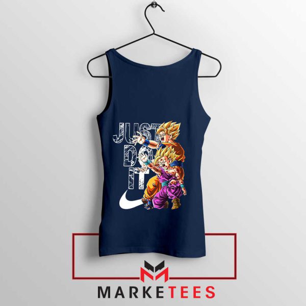 Be the Strongest Goku And Gohan Navy Tank Top