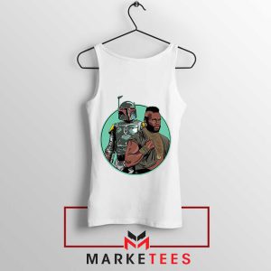 Bounty Hunter With Mr. T Star Wars White Tank Top