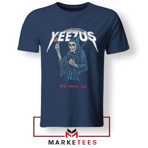 Controversial Yeezus God Wants You Navy Tshirt