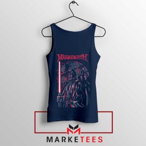 Dave Mustaine X Darth Vader Metal Navy Tank Top