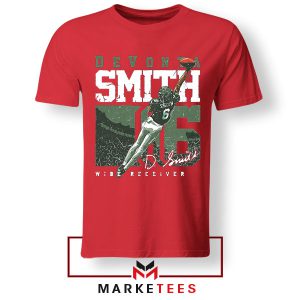 DeVonta Smith's Football Gear Red Tshirt