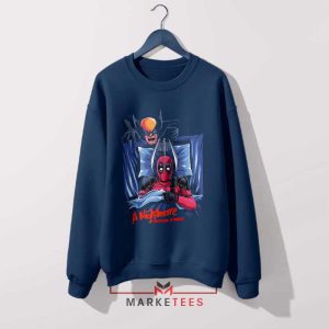 Deadpool 3 A Nightmare On Elm Street Navy Sweatshirt