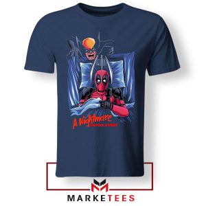 Deadpool 3 A Nightmare On Elm Street Navy Tshirt