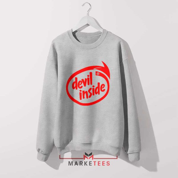 Devil Inside Intel Powered Parody Grey Sweatshirt