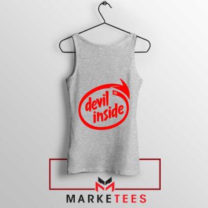 Devil Inside Intel Powered Parody Grey Tank Top