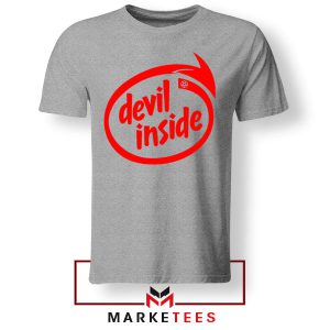 Devil Inside Intel Powered Parody Grey Tshirt