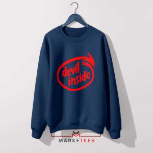 Devil Inside Intel Powered Parody Navy Sweatshirt