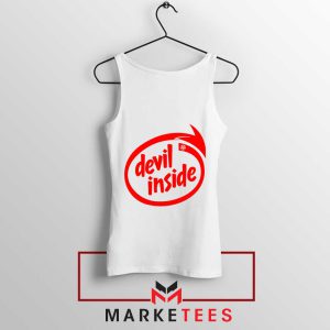 Devil Inside Intel Powered Parody White Tank Top