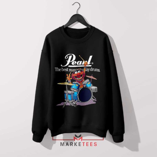 Drumming Machine Animal The Muppets Black Sweatshirt