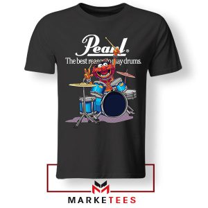 Drumming Machine Animal The Muppets Black Tshirt