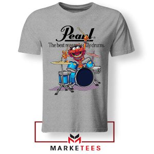 Drumming Machine Animal The Muppets Grey Tshirt