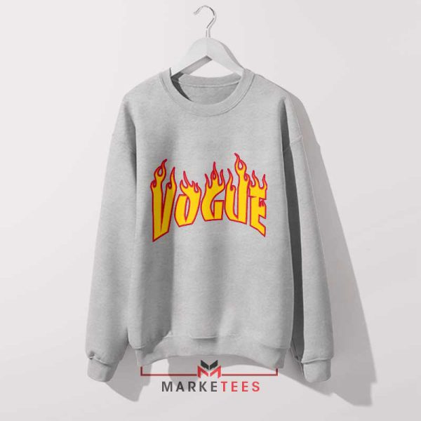 Fashion on Fire Skater Chic Grey Sweatshirt