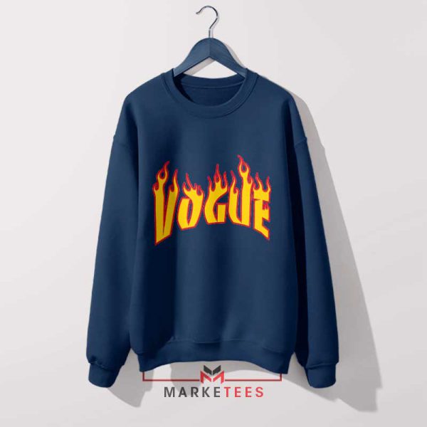 Fashion on Fire Skater Chic Sweatshirt Navy