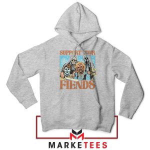 Freddy, Michael Myers, Jigsaw's Friends Grey Hoodie