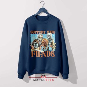 Freddy, Michael Myers, Jigsaw's Friends Navy Sweatshirt