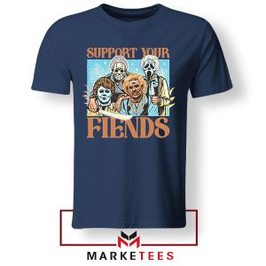 Freddy, Michael Myers, Jigsaw's Friends Navy Tshirt