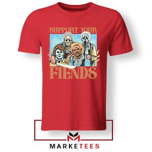 Freddy, Michael Myers, Jigsaw's Friends Red Tshirt