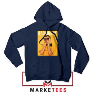 Get the Bad Bunny Look Navy HoodieGet the Bad Bunny Look Navy Hoodie