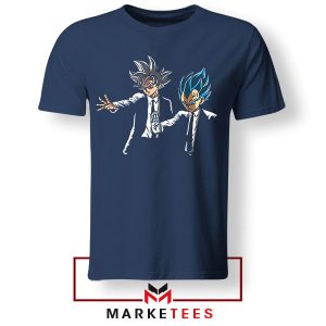 Goku Vegeta Pulp Fiction Shot Scene Navy Tshirt