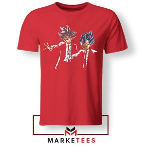 Goku Vegeta Pulp Fiction Shot Scene Red Tshirt