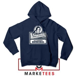 Gothic Whimsical Darkness Wednesday Addams Navy Hoodie