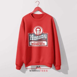 Gothic Whimsical Darkness Wednesday Addams Red Sweatshirt