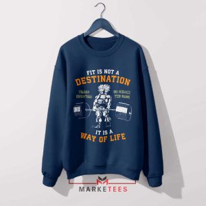 Gym Warrior Super Saiyan Workout Navy Sweatshirt