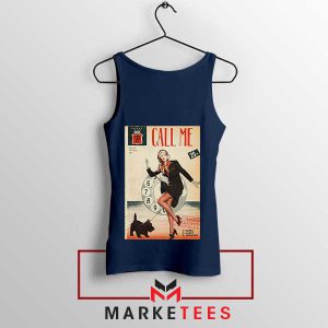 Heart of Glass Blondie Call Me Navy Tank Top