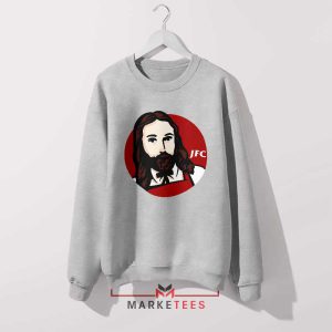 Jesus Christ Savior KFC Symbol Grey Sweatshirt