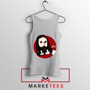 Jesus Christ Savior KFC Symbol Grey Tank Top