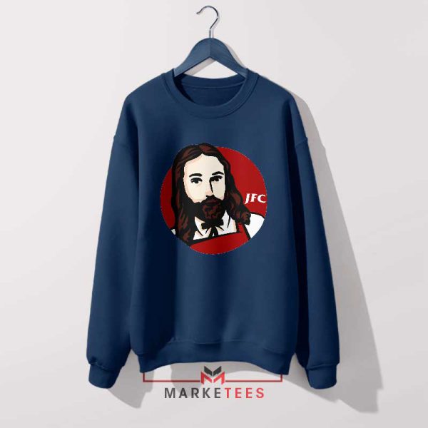 Jesus Christ Savior KFC Symbol Navy Sweatshirt