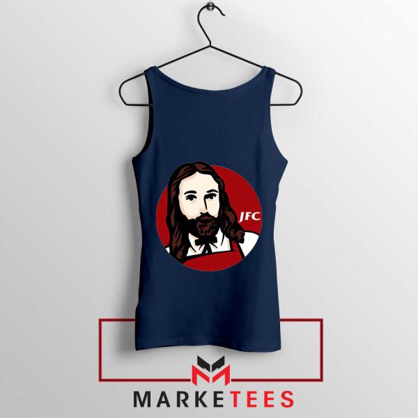 Jesus Christ Savior KFC Symbol Navy Tank Top