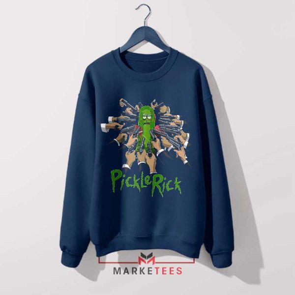 John Wick 4 Pickle Rick Funny Navy Sweatshirt