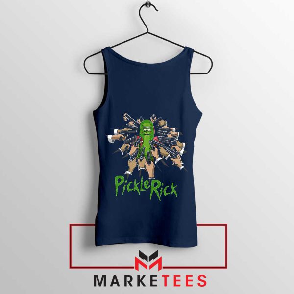 John Wick 4 Pickle Rick Funny Navy Tank Top