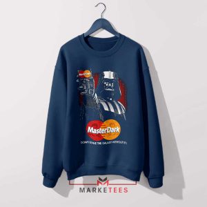 Master Darth Vader Card Villain Mask Navy Sweatshirt