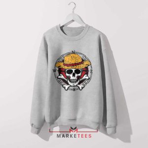 Monkey D Luffy Jolly Roger Face Grey Sweatshirt