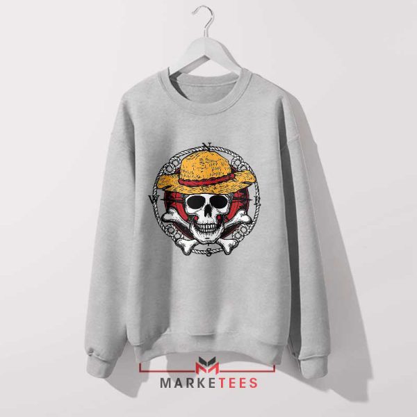 Monkey D Luffy Jolly Roger Face Grey Sweatshirt