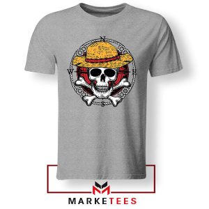 Monkey D Luffy Jolly Roger Face Grey Tshirt