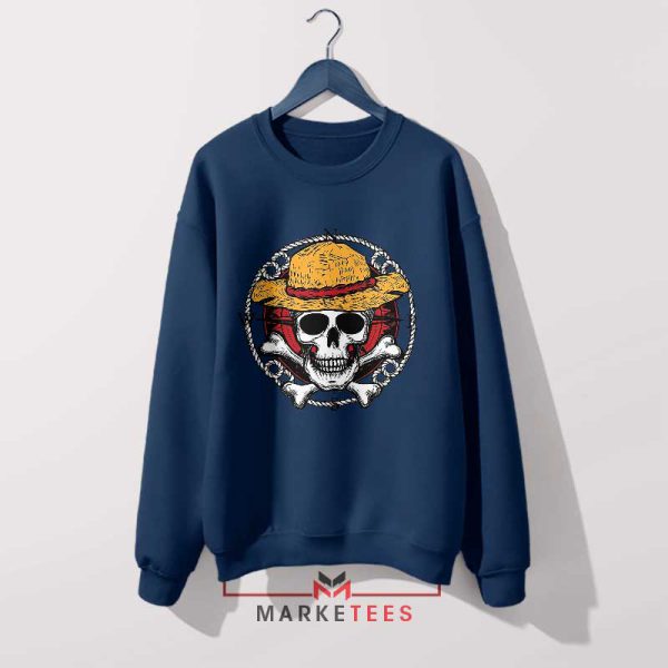 Monkey D Luffy Jolly Roger Face Navy Sweatshirt