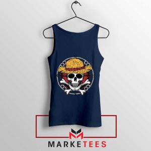 Monkey D Luffy Jolly Roger Face Navy Tank Top