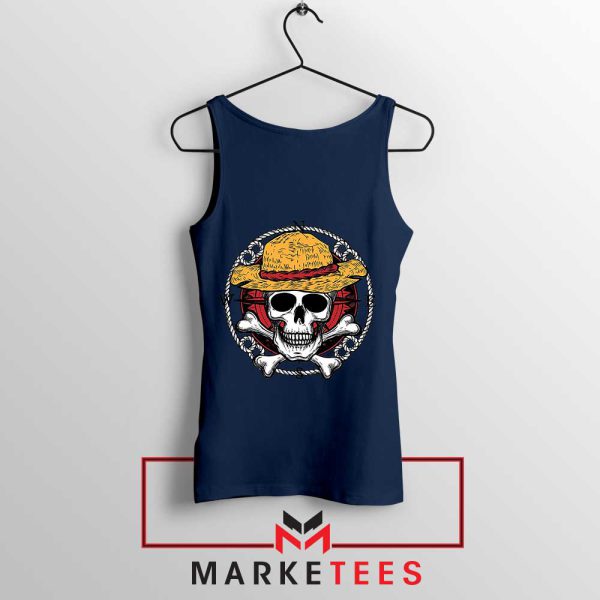 Monkey D Luffy Jolly Roger Face Navy Tank Top