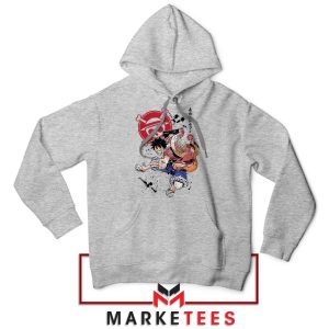 Mugiwara Crew Monkey D. Luffy Grey Hoodie