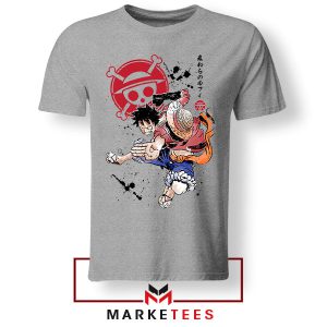 Mugiwara Crew Monkey D. Luffy Grey Tshirt