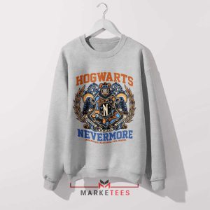 Nevermore And Hogwarts Academy Magic Grey Sweatshirt