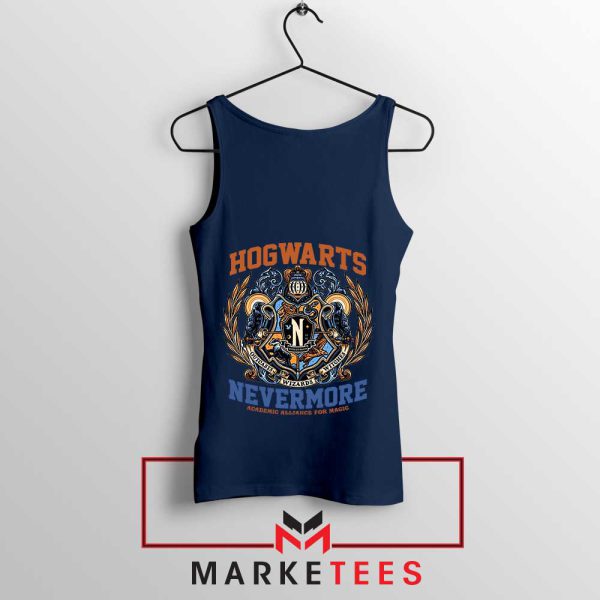 Nevermore And Hogwarts Academy Magic Navy Tank Top