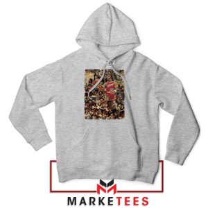 Old-School Michael Jordan #23 Basketball Grey Hoodie