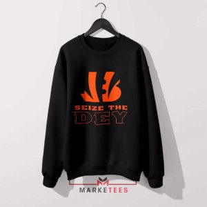 Orange and Black Who Dey Black Sweatshirt