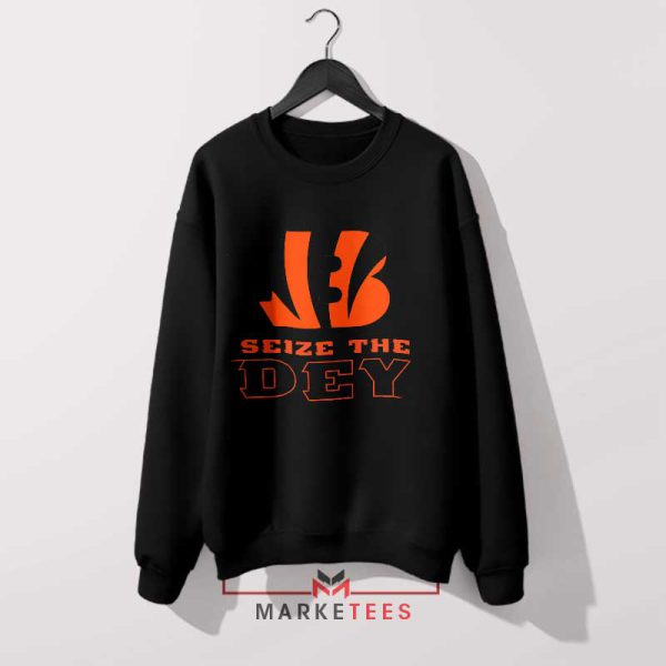 Orange and Black Who Dey Black Sweatshirt