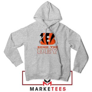 Orange and Black Who Dey Grey Hoodie