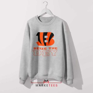 Orange and Black Who Dey Grey Sweatshirt